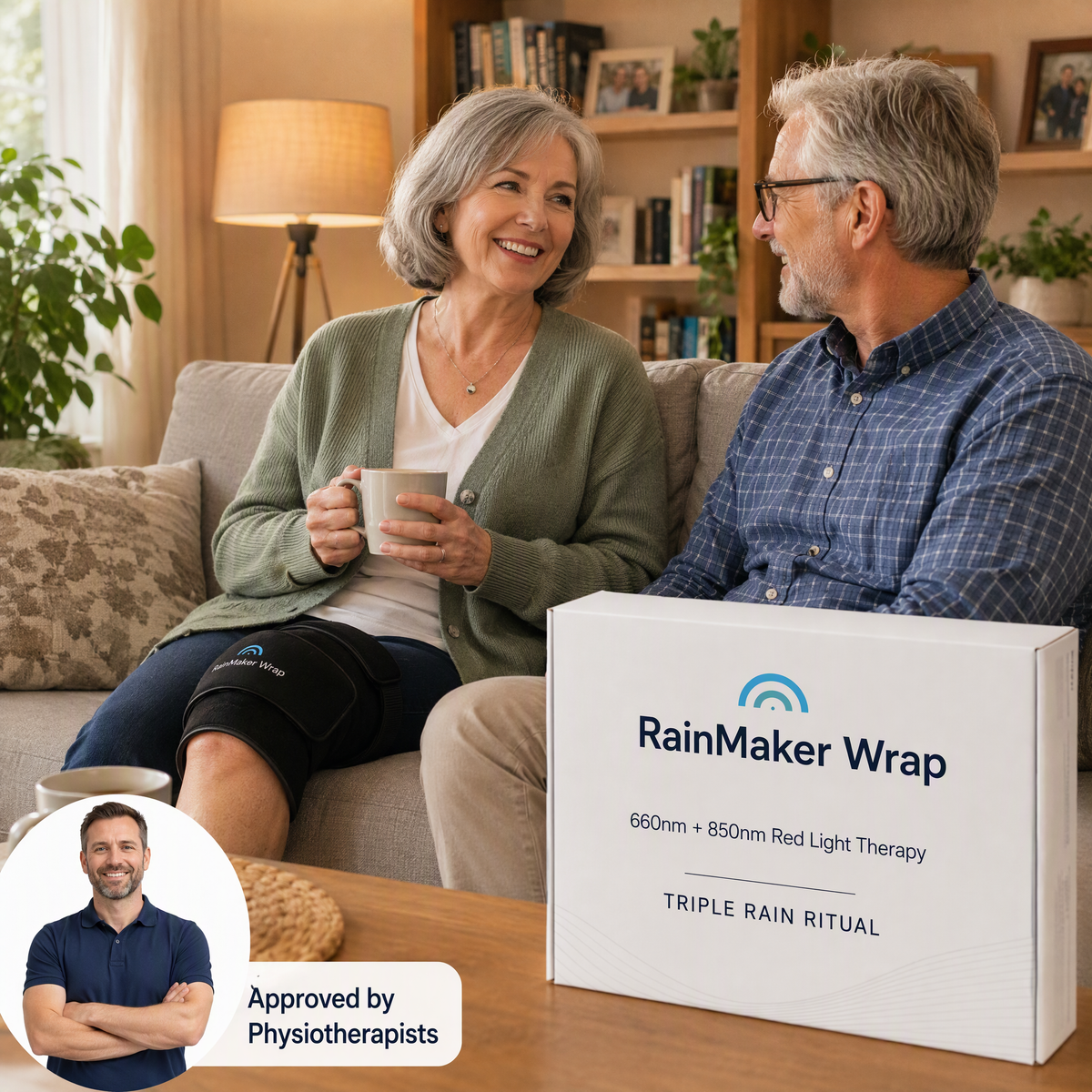 The RainMaker Wrap — Triple-Action Red Light Therapy for Menopause Joint Pain